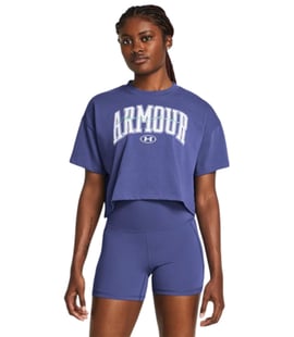 Under Armour Scripted Kadın Kısa Kollu Crop T-Shirt Mor