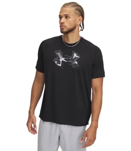 Under Armour Tech Print Fill Kısa Kollu T-Shirt Siyah