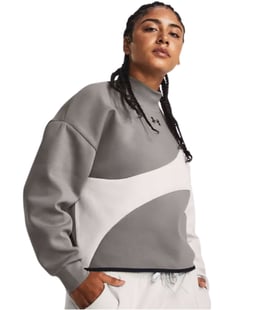 Under Armour Unstoppable Fleece Crop Kadın Sweatshirt Gri Beyaz