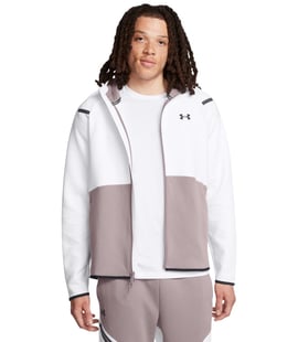 Under Armour Unstoppable Fleece HD EU Tam Fermuarlı Sweatshirt Beyaz Gri