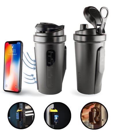 Blentra Mıknatıslı ve Telefon Tutuculu Shaker 750 ml Siyah