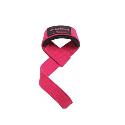 Harbinger Pink Padded Cotton Lifting Straps