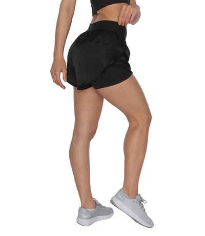 MuscleCloth 2 in 1 Kadın Taytlı Şort Siyah