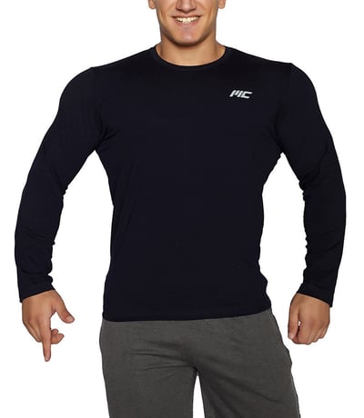 MuscleCloth Basic Uzun Kollu T-Shirt Lacivert
