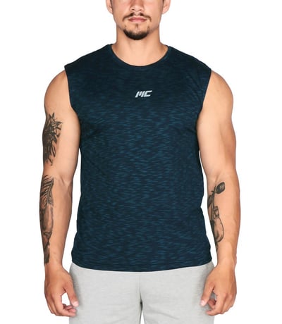 MuscleCloth Pro Kolsuz T-Shirt Mavi