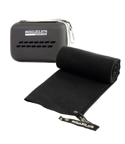 MuscleCloth Quick Dry Çantalı Spor Havlusu Siyah