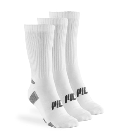 MuscleCloth Stay Fresh Uzun Çorap 3'Lü Paket Beyaz 
