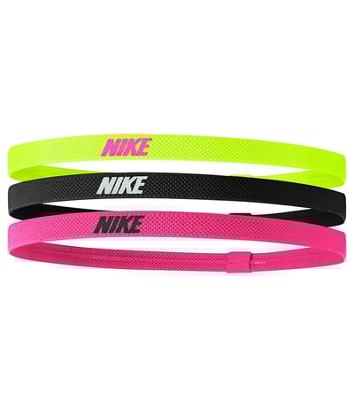 Nike Elastic Headbands 2.0 Saç Bandı 3'lü Paket Yeşil Siyah Pembe