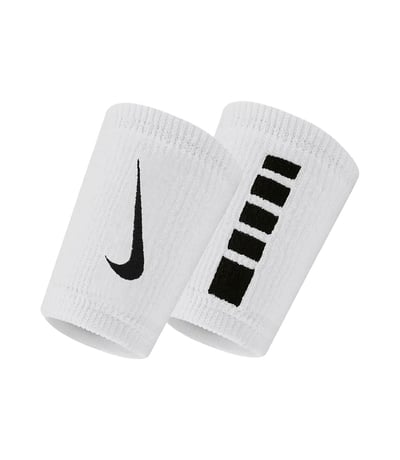 Nike Elite Doublewide Çift Taraflı Bileklik 2'Li Paket Beyaz Siyah