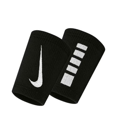 Nike Elite Doublewide Çift Taraflı Bileklik 2'Li Paket Siyah Beyaz