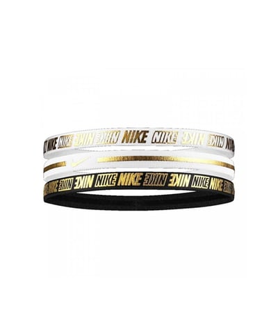 Nike Metallic Headbands 3'lü Saç Bandı Siyah Beyaz