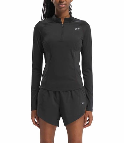 Reebok Running 1 4 Fermuarl Kad n Sweatshirt Siyah Fitmoda