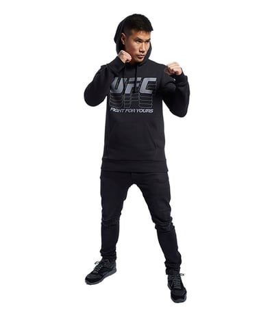 Reebok Ufc Fan Gear Hoodie Kapu onlu Sweatshirt Siyah Fitmoda