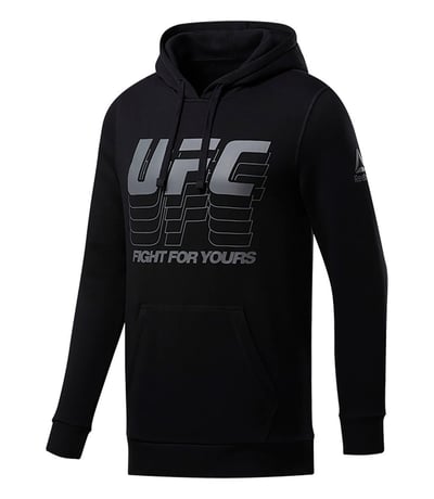 Reebok Ufc Fan Gear Hoodie Kapu onlu Sweatshirt Siyah Sweatshirt Hoodie