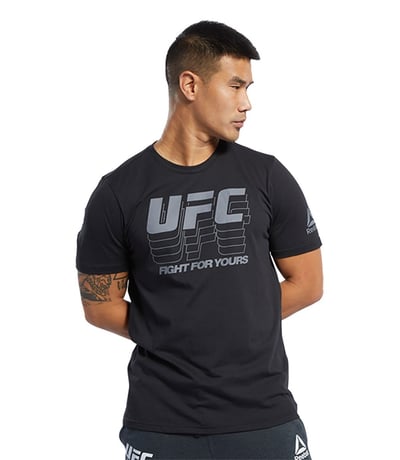 Reebok Ufc Fg Logo T-Shirt Siyah