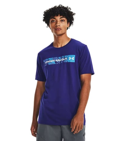 Under Armour Camo Chest Stripe T-Shirt Mavi