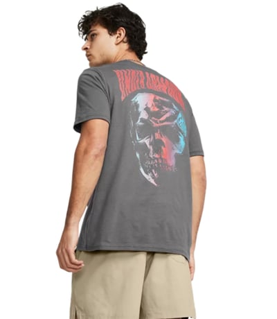 Under Armour Dusk To Dawn Skull Kısa Kollu T-Shirt Gri