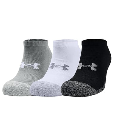Under Armour Heatgear No Show Çorap 3'lü Paket Siyah Gri Beyaz