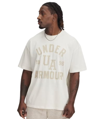 Under Armour Heavyweight Varsity Oversize Kısa Kollu T-Shirt Bej