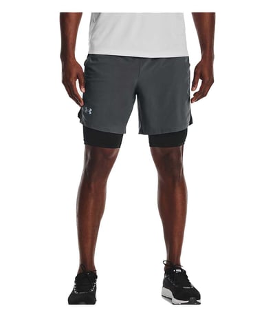 Under Armour Launch Sw 2N1 Şort Siyah Gri