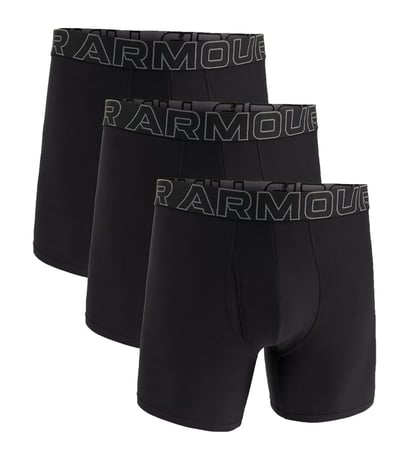Under Armour Performance Tech 6" Boxerjock 3'lü Paket Siyah
