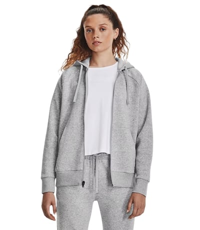 Under Armour Rival Fleece Kapüşonlu Fermuarlı Kadın Sweatshirt Gri