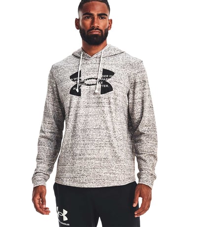 Under Armour Rival Terry Logo Hoodie Kapu onlu Sweatshirt Gri Melanj Fitmoda