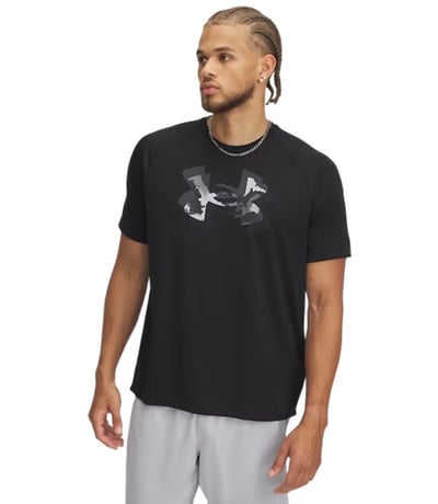 Under Armour Tech Print Fill Kısa Kollu T-Shirt Siyah