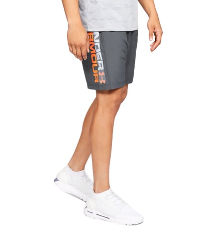 Under Armour Woven Graphic Wordmark Şort Gri Turuncu